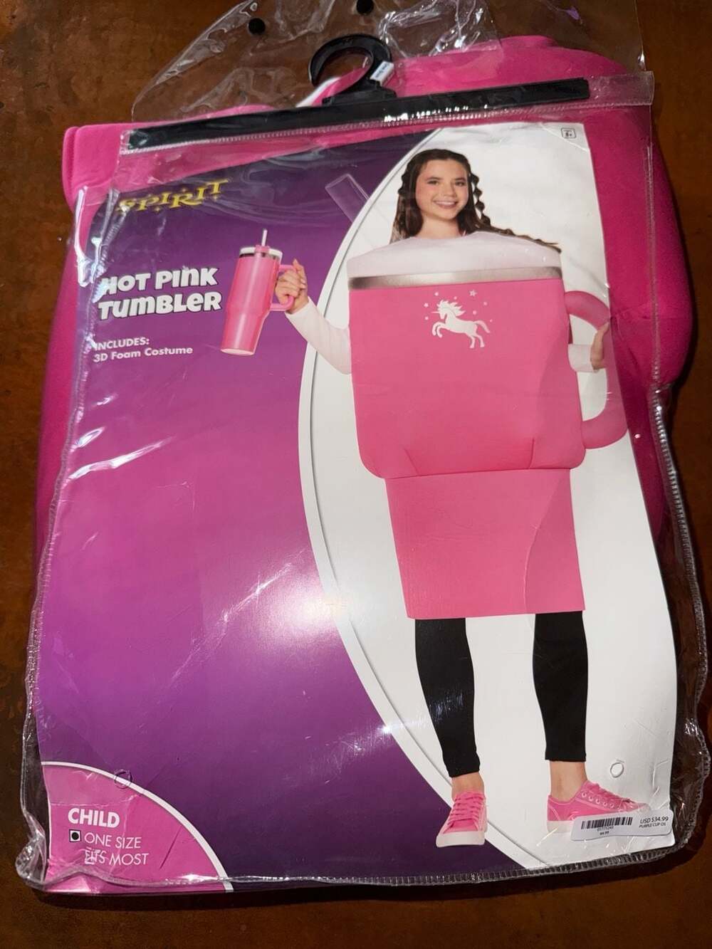 Spirit Halloween Hot Pink Tumbler Child One Size Costume